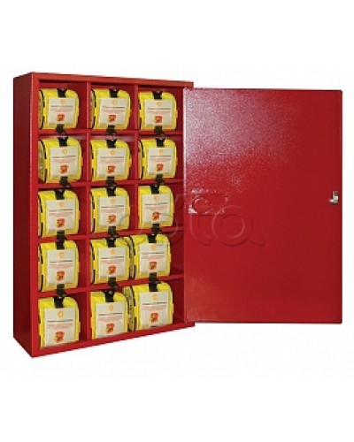 Футляр металлический секционный ПОЖТЕХНИКА ФМС-15 закрытый, красный в Липецке Пожарные шкафы Pintop.ru