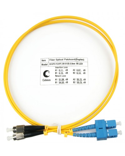 Шнур оптический duplex SC-FC 9/125 sm 1м LSZH Cabeus FOP(d)-9-SC-FC-1m в Липецке Патч-корды оптические Pintop.ru