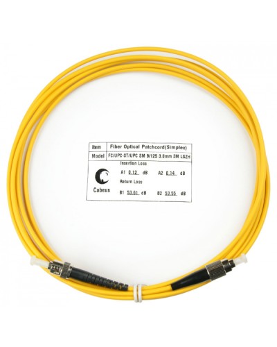Шнур оптический simplex FC-ST 9/125 sm 3м LSZH Cabeus FOP(s)-9-FC-ST-3m в Липецке Патч-корды оптические Pintop.ru