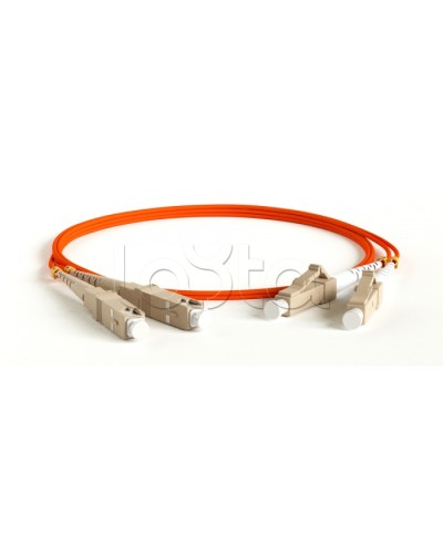 Патч-корд волоконно-оптический многомодовый MM 50/125, LC-SC, duplex, LSZH, 1 м Hyperline FC-D2-50-LC/PR-SC/PR-H-1M-LSZH-OR в Липецке Патч-корды оптические Pintop.ru
