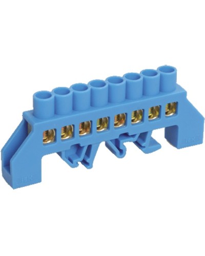 Шина нулевая в комбинированном DIN-изоляторе типа «Стойка» ШНИ-8x12-8-КС-С IEK YNN10-812-8DP-K07 в Липецке Клеммные колодки Pintop.ru