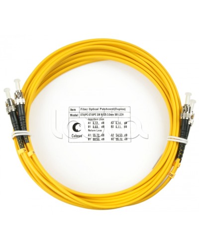 Шнур оптический duplex ST-ST 9/125 sm 5м LSZH Cabeus FOP(d)-9-ST-ST-5m в Липецке Патч-корды оптические Pintop.ru