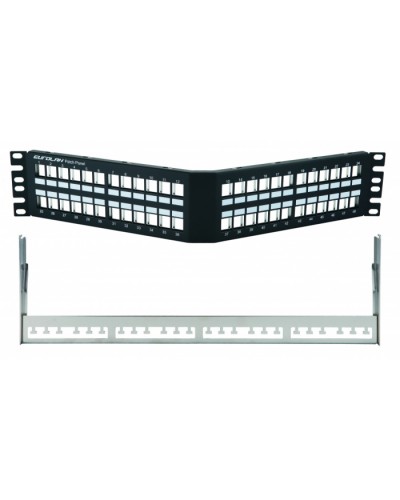 Коммутационная угловая панель 19” наборная, FTP, 2U, 48 портов, черный Eurolan (27A-00-48BL) в Липецке Патч-панели Pintop.ru