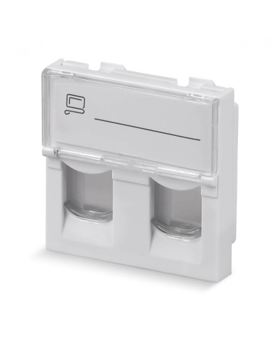 Вставка 45x45 (Mosaic) для 2 модулей формата Keystone Jack (арт.078610) Cabeus (FP-L-45-2M) в Липецке Модули Keystone Pintop.ru