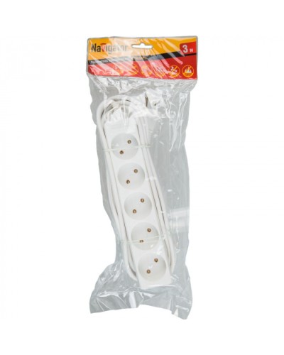 Удлинитель Navigator 71 554 NPE-S-05-500-X-2x0.75б/з 5 гн. 5м в Липецке Блоки розеток Pintop.ru