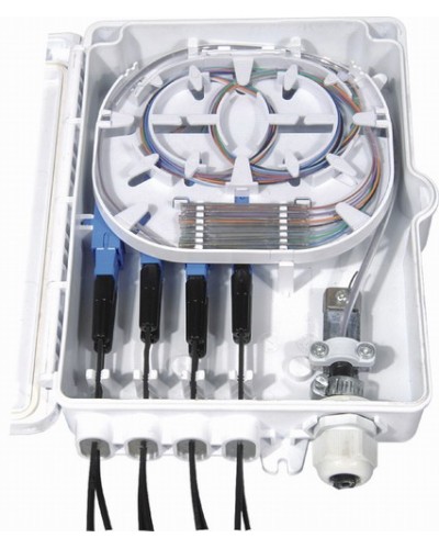 Бокс оптический настенный, 8 портов (SC, duplex LC), без пигтейлов и проходных адаптеров Hyperline FO-WBI-8A-GY в Липецке Кросс оптический Pintop.ru