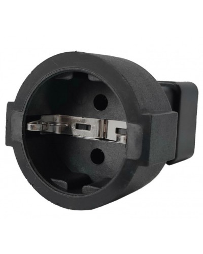 Адаптер переходной, розетка Schuko - вилка C20, 220В, 16А, черный LANMASTER (LAN-PPS/20-BK) в Липецке Проходные адаптеры и розетки оптические Pintop.ru