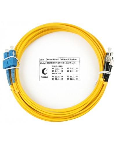 Шнур оптический duplex SC-FC 9/125 sm 5м LSZH Cabeus FOP(d)-9-SC-FC-5m в Липецке Патч-корды оптические Pintop.ru