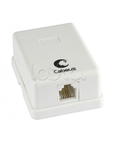 Розетка телефонная RJ-12(6P4C), одинарная, внешняя, белая Cabeus WS-6P4C-TEL-1 в Липецке Розетки компьютерные и телефонные Pintop.ru