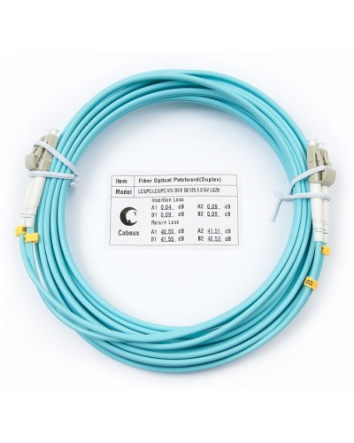 Патч-корд оптический MM 50/125 LC-LC (5м) LSZH duplex OM3 Cabeus FOP-50-LC-LC-5m в Липецке Патч-корды и пигтейлы Pintop.ru