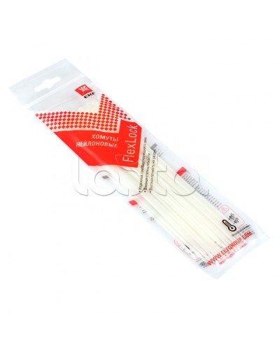 Хомут P6.6 стандартный (б), 2.5x200 (100шт) FlexLock PROxima EKF (plc-fl-ctsw-2.5x200) в Липецке Стяжки-хомуты Pintop.ru