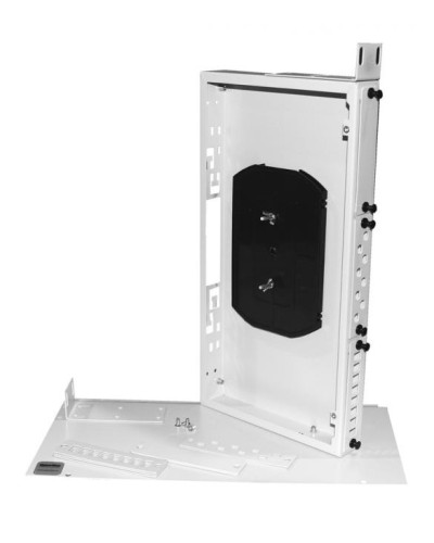 Бокс оптический универсальный 19, от 8 до 24 портов (SC, duplex LC, ST, FC), со сплайс пластиной, без пигтейлов и проходных адаптеров Hyperline FO-19R-1U-3xSLT-W140H42-24UN-GY в Липецке Кросс оптический Pintop.ru