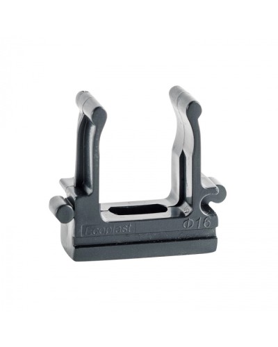 CF16G Держатель (клипса), без галогена, для труб D16мм, цвет чёрный (50шт)Экопласт (41716-50HF-BL) в Липецке Держатели, клипсы, скобы Pintop.ru