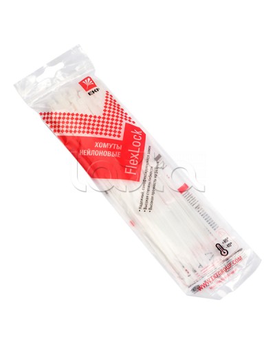 Хомут P6.6 стандартный (б), 3.6x150 (50шт) FlexLock PROxima EKF (plc-fl-ctsw-3.6x150-r) в Липецке Стяжки-хомуты Pintop.ru