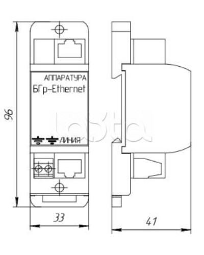 Блок защиты извещателей от воздействия грозы и электромагнитных наводок Forteza Блок БГр-Ethernet-4 в Липецке Устройства защиты операционных процессоров (ОПС) Pintop.ru