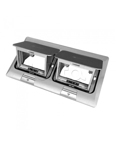 Люк в пол на 2x2 поста (45х45мм) в комплекте с коробкой и суппортом, сталь Экопласт (70027) в Липецке Системы лючков и колонн Pintop.ru