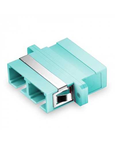 Оптический адаптер, OM3, дуплекс SC, с фланцами, бирюзовый Eurolan (36A-30-2S-02AQ) в Липецке Проходные адаптеры и розетки оптические Pintop.ru