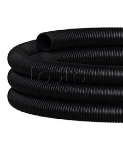 NR110 Двустен. труба ПНД гибкая откр. прокладки, SN12, с зондом, D110мм (50м) чёрн. Экопласт (801110HFR-UF-BL) в Липецке Труба гофрированная Pintop.ru