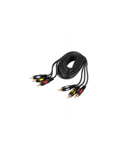 Шнур 3 RCA Plug - 3 RCA Plug 1.5 м GOLD (10шт/уп) REXANT 17-0212 в Липецке Патч-корды и пигтейлы Pintop.ru