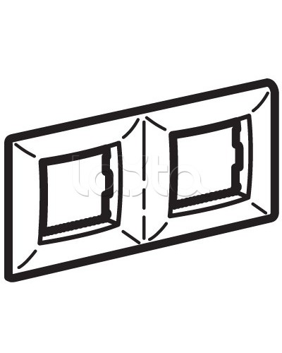 Рамка двухместная, белый RAL 9010, 4М, BRAVA DKC (75012W) в Липецке Аксессуары для кабель-канала Pintop.ru