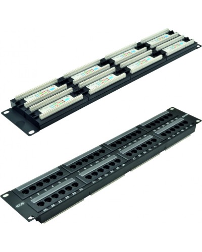 Панель коммутационная 19, 2U, 48 портов,Кат.5e NETLAN EC-URP-48-UD2 в Липецке Патч панель Pintop.ru