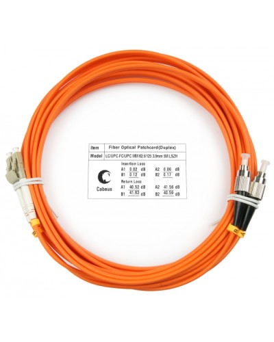 Шнур оптический duplex LC-FC 62,5/125 mm 20м LSZH Cabeus FOP-62-LC-FC-20m в Липецке Патч-корды оптические Pintop.ru