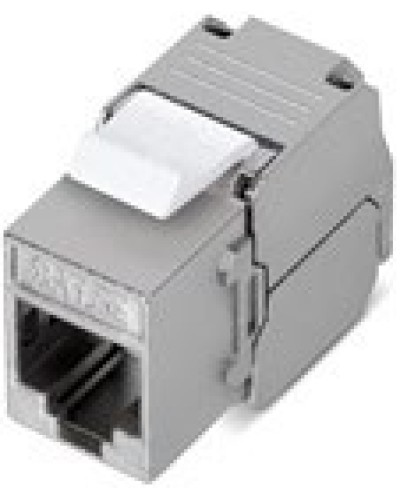 Вставка Keystone Jack RJ-45(8P8C), категория 6, 110 IDC, угол заделки 180 градусов, без инструмента (Toolless), экранированная, белая в Липецке Модули Keystone Pintop.ru