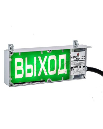Оповещатель световой Эридан Экран-С-ККВ К1 12-24 VDC ВЫХОД цвет фона зеленый, надпись белая (КВБУ18+КВБУ18+ШТ25) в Липецке Взрывозащищенное оборудование (Ex) Pintop.ru