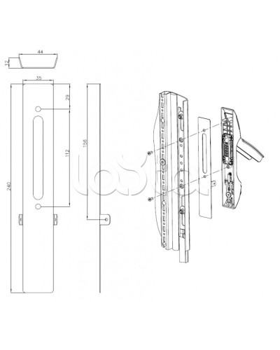 Накладка под опломбировку замка Elbox EMS-LP в Липецке Аксессуары для стоек и шкафов Pintop.ru