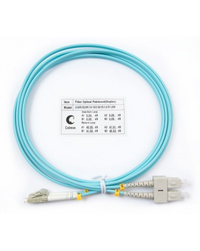 Шнур оптический duplex LC-SC 50/125 mm OM3 2м LSZH Cabeus FOP-50-LC-SC-2m в Липецке Патч-корды и пигтейлы Pintop.ru