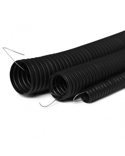 Труба гофрированная с зондом 32 мм.из ПНД, трудногорючая, безгалогенная FRHFгибкая со стальной протяжкой (50м) ПожТехКабель в Липецке Труба гофрированная Pintop.ru