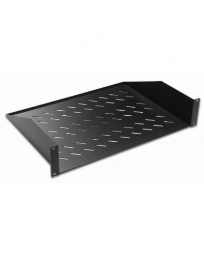 Полка консольная 19, 2U глубина 350мм, нагрузка до 25 кг, чер. Datarex DR-412211 в Липецке Полки для шкафов и стоек Pintop.ru