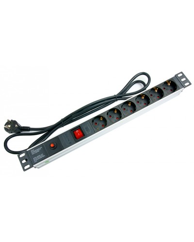 Блок на 6 розеток EU горизонтальный для 19 шкафов Cabeus PDU-6P-F-2EU в Липецке Блоки розеток Pintop.ru