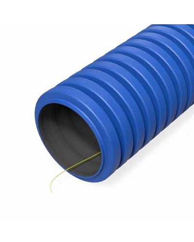 Труба гофрированная двустенная ПНД гибкая тип 450 (SN29) с/з синяя d40 мм (100м/уп) Промрукав (PR15.0256) в Липецке Труба гофрированная Pintop.ru