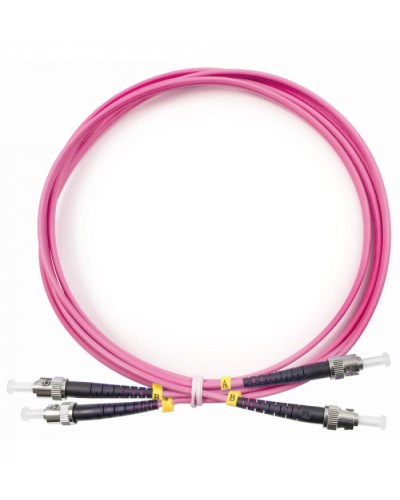 Шнур оптический duplex ST-ST 50/125 mm OM4 2м LSZH Cabeus FOP-50-OM4-ST-ST-2m в Липецке Патч-корды оптические Pintop.ru