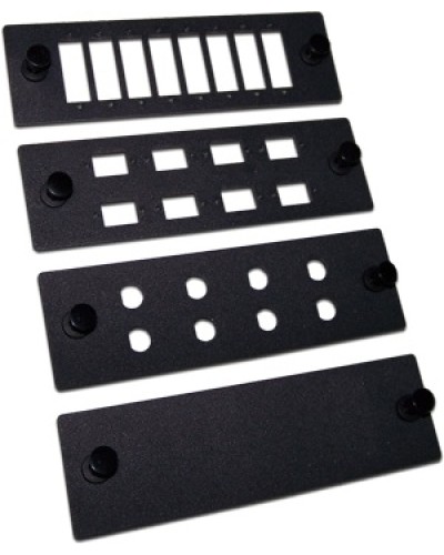 Панель адаптерная на 8 симплексных FC адаптеров, для кроссов LAN-FOBM, черная LANMASTER LAN-APM-8FC в Липецке Аксессуары для стоек и шкафов Pintop.ru