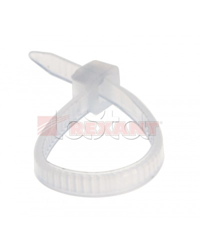Хомут-стяжка нейлоновый 2.5х80 мм белый (100шт/уп) REXANT 07-0080 в Липецке Стяжки-хомуты Pintop.ru