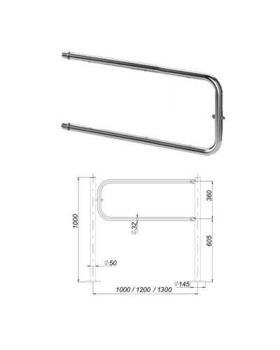 Створка ограждения поворотная 1300 мм Oxgard ВЗР 1996.09.03-02 в Липецке Ограждения Pintop.ru