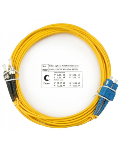 Шнур оптический duplex SC-ST 9/125 sm 7м LSZH Cabeus FOP(d)-9-SC-ST-7m в Липецке Патч-корды оптические Pintop.ru