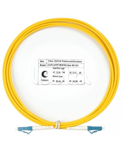 Шнур оптический simplex LC-LC 9/125 SM 3 м LSZH Cabeus FOP(s)-9-LC-LC-3M в Липецке Патч-корды оптические Pintop.ru