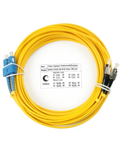 Шнур оптический duplex SC-FC 9/125 sm 15м LSZH Cabeus FOP(d)-9-SC-FC-15m в Липецке Патч-корды оптические Pintop.ru