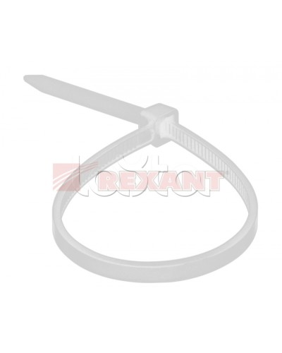 Хомут-стяжка нейлоновый 2.5х120 мм белый (100шт/уп) REXANT 07-0120 в Липецке Стяжки-хомуты Pintop.ru