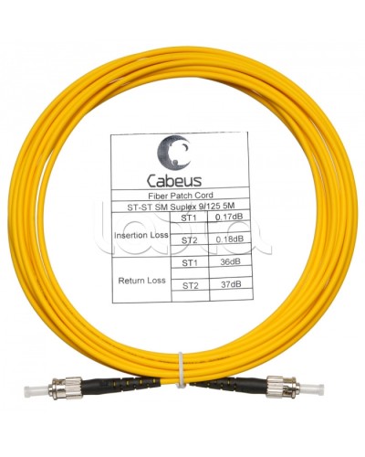 Шнур оптический simplex ST-ST 9/125 sm 15м LSZH Cabeus FOP(s)-9-ST-ST-15m в Липецке Патч-корды оптические Pintop.ru