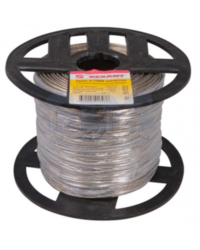 Трос стальной в ПВХ изоляции d2 мм (200) REXANT 09-5320 в Липецке Крепежные изделия Pintop.ru