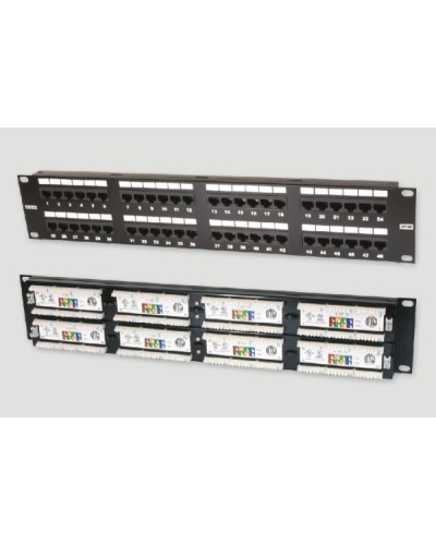 Патч-панель 19, 2U, 48xRJ45 категория 5е Eurolan (27B-U5-48BL) в Липецке Патч панель Pintop.ru