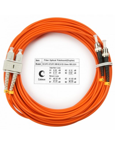 Шнур оптический duplex SC-ST 62,5/125 mm 10м LSZH Cabeus FOP-62-SC-ST-10m в Липецке Патч-корды оптические Pintop.ru