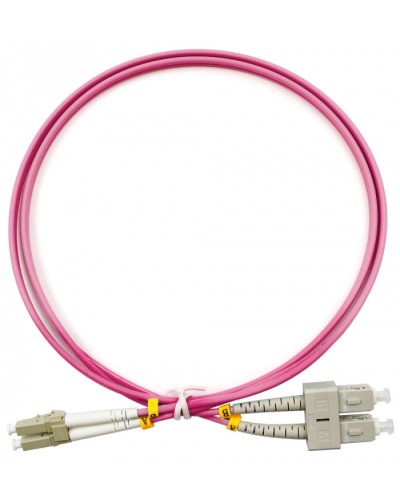 Шнур оптический duplex LC-SC 50/125 mm OM4 1м LSZH Cabeus FOP-50-OM4-LC-SC-1m в Липецке Патч-корды оптические Pintop.ru