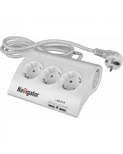 Удлинитель Navigator 71 544 NPE-USB-05-180-ESC-3X1.0 в Липецке Блоки розеток Pintop.ru