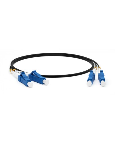 Патч-корд волоконно-оптический Hyperline FC-D2-9-LC/UR-LC/UR-H-25M-LSZH-BK в Липецке Патч-корды оптические Pintop.ru