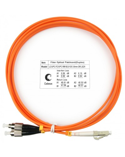 Шнур оптический duplex LC-FC 62,5/125 mm 2м LSZH Cabeus FOP-62-LC-FC-2m в Липецке Патч-корды оптические Pintop.ru